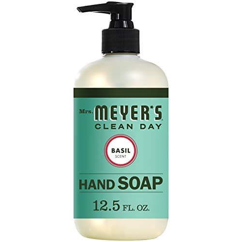 Mrs. Meyer's Clean Day Dish Soap, Cruelty Free and Biodegradable Dishwashing Liquid, Basil Scent, 474 ml Bottle
