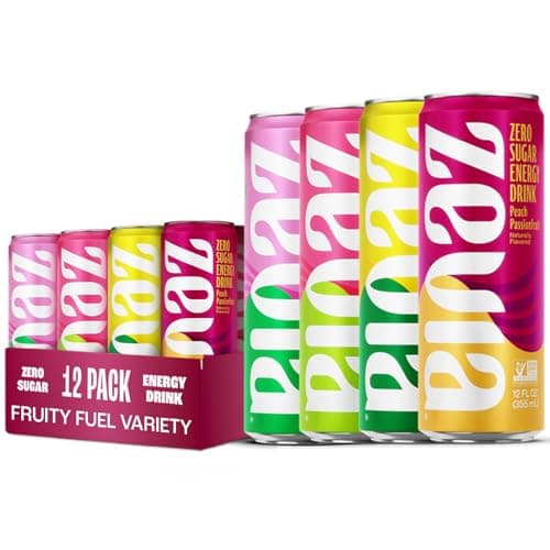 Zevia Zero Sugar, Raspberry Lime Energy Drink, 355 mL Cans (Pack of 12)