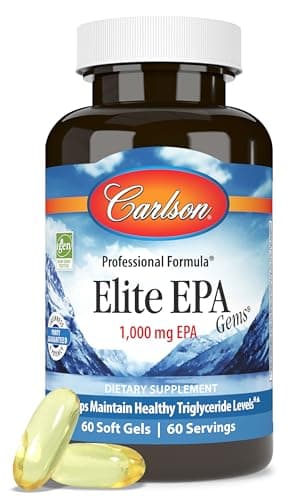 Carlson - Elite Omega-3 Gems, 3200 mg Omega-3 Fatty Acids Including EPA and DHA, Norwegian, Wild-Caught Fish Oil Supplement, Sustainably Sourced Omega 3 Fish Oil Capsules, Lemon, 90+30 Softgels