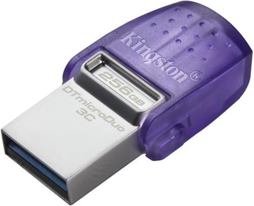 Kingston DataTraveler microDuo 3C 256GB USB-C & USB-A Flash Drive | Speeds up to 200 MB/s | USB 3.2 Gen 1 | Duo Connector | DTDUO3CG3/256GB