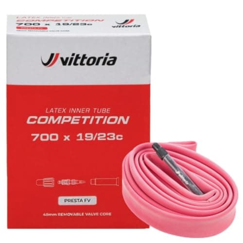 Vittoria Standard Butyl Inner Tubes - Inner Tubes for Road and Track Bikes - Presta Valve - Synthetic Rubber - 0.9mm Thick Inner Wall - Black - 700c x 20/28 - RVC 48mm