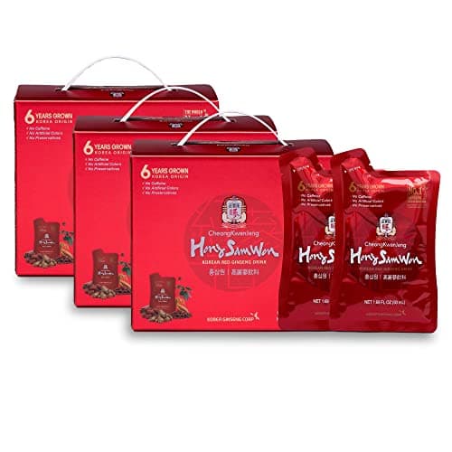 CheongKwanJang [Hong Sam Won - Korean Red Ginseng Drinks] Pre Workout Energy Drink for Men & Women, Korean Food Korean Red Panax Ginseng Extract Tea, Increase Productivity, Circulation - 20 Pouches