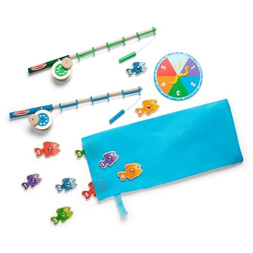 Melissa & Doug Fishing Game, Magnetic Fishing Game, Activity Games, Wooden Fishing Game for Kids, Wooden Toy, Catch and Counting Game, Educational Toy, 3+, Toys for Boys or Girls