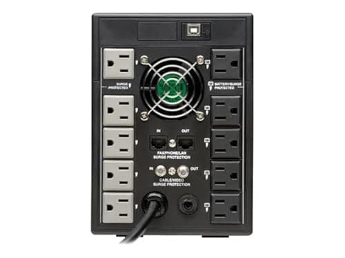 Tripp Lite 1500VA 900-Watt UPS Back Up Smart Tower LCD AVR 120-Volt USB Coax RJ45, Black (SMART1500LCDT)
