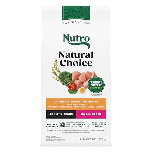 NUTRO NATURAL CHOICE Small Breed Adult Dry Dog Food Chicken & Brown Rice Recipe, 2.27kg (5LB) Bag