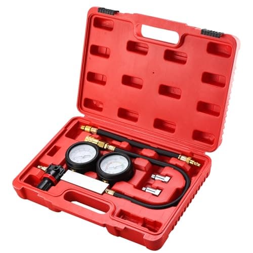 8MILELAKE Cylinder Leak Down Tester Tool Tu-21 Engine Compression Diagnosis Tester Dual Gauge Cylinder Leakage Leakdown Leak Detector for Gasoline Engine