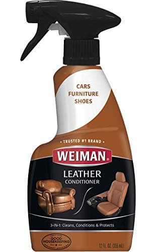 Weiman 3-in-1 Leather Cleaner, Conditioner & UVX Protector for Cars, Furniture, Auto Interior, Shoes, Purses & Handbags - 2 Pack with Microfiber Towel Included