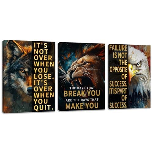 Amazon.com: 3 Piece Inspirational Wall Art, Motivational Office Wall ...
