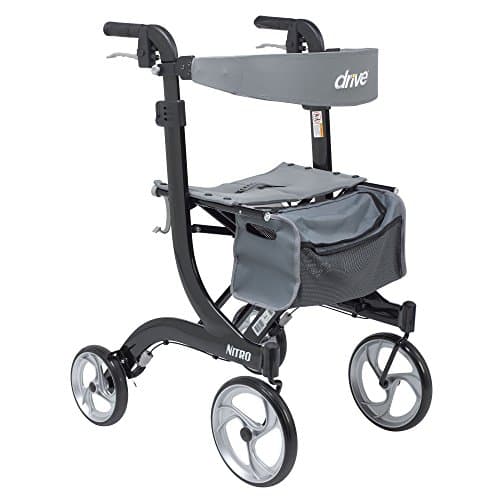 Drive Medical Nitro Euro Style Walker Rollator, Tall, Black 1 count
