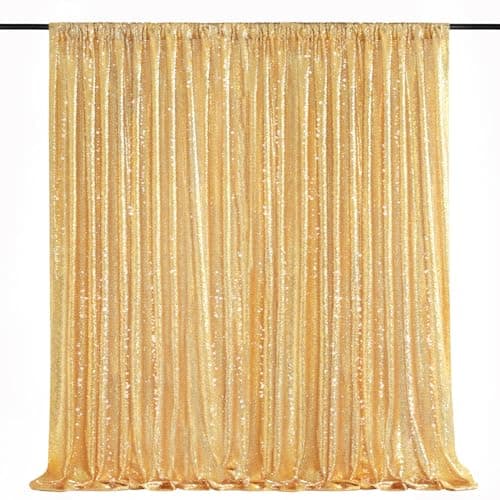 Fond de scène en sequins dorés GFCC 8x8 pieds