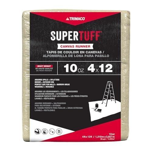 Tela de gota de lienzo de 10 onzas SuperTuff de Trimaco 4x12
