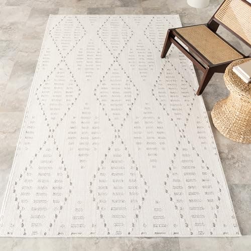 nuLOOM Grayson Beige 8 ft. x 10 ft. Moroccan Trellis Indoor/Outdoor ...