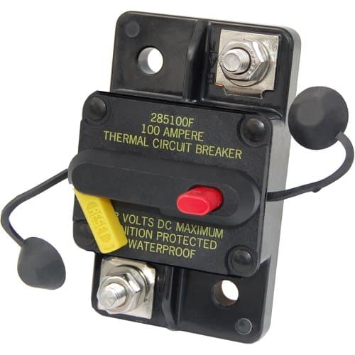 Blue Sea Systems 187 Series, 285 Series & Klixon Circuit Breakers, 285 Series, Surface Mount, 120A DC (7188)