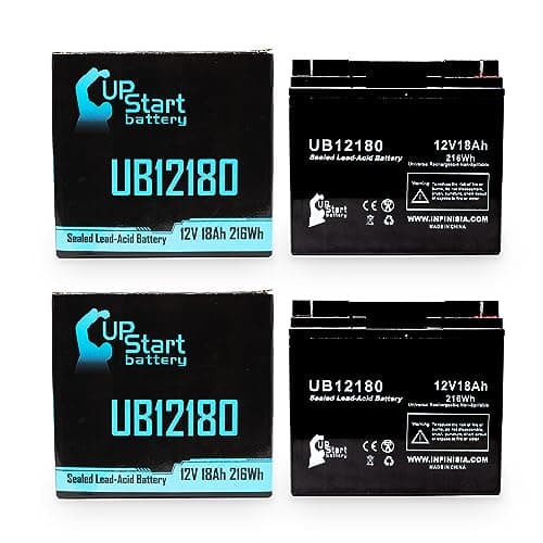 2X Pack - Pride Gogo Elite Traveler Plus Battery - Replacement for UB12180 Universal Sealed Lead Acid Battery (12V, 18Ah, 18000mAh, T4 Terminal, AGM, SLA)