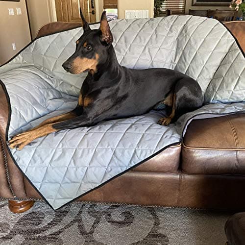 4Knines Extra Large Dog Crate Mat – Waterproof, Non-Slip, Machine Washable Crate Mat – Soft, Durable Kennel Mat for Dogs – Pet Bed for Crates, Travel or Home Use - Large (Grey)