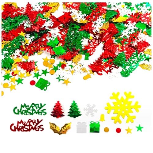 Merry Christmas Type Metallic Confetti Mix 14g - 12 PC : Amscan ...