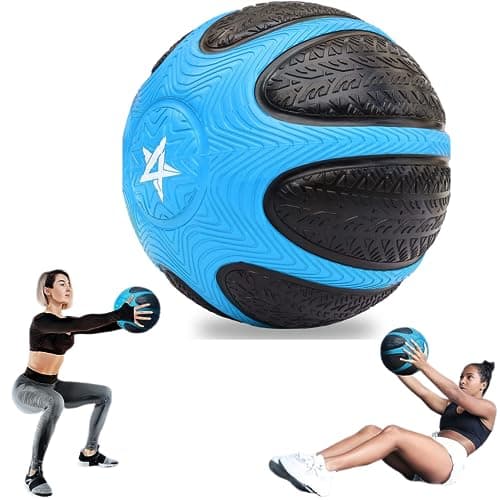 Yes4All 8LB Dual Grip Exercise Medicine Ball, High Strength Rubber ...