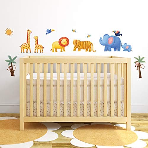 RoomMates Baby Safari Animals Peel and Stick Giant Wall Decals ...