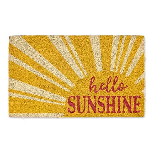 DII 2-ft x 3-ft Hello Sunshine Coir Rectangular Indoor or Outdoor Hello ...