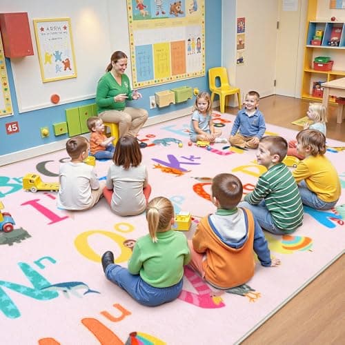 Carpets for Kids Pastel ABC Blocks Rug