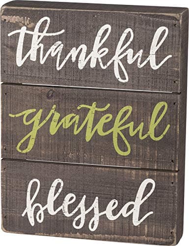 Cartel de caja Grateful Thankful Blessed de Primitives by Kathy
