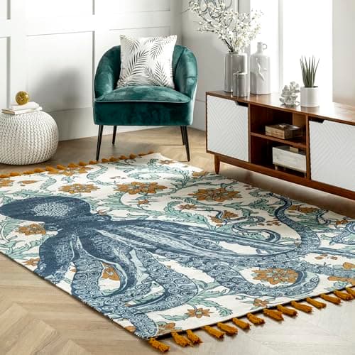 nuLOOM Octopus Tail 2 x 8 Gray Indoor Animal Print Runner Rug