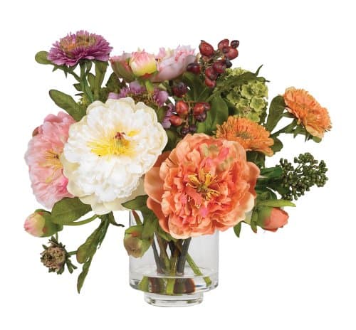 Nearly Natural Peony Artificial Arrangement