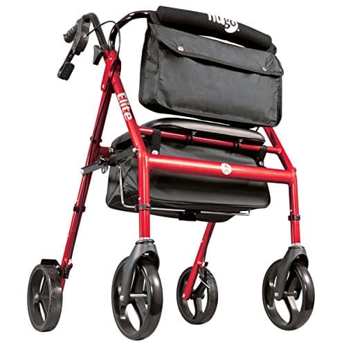 Hugo Explore Side-Fold Rollator Walker with Seat, Backrest and Folding ...