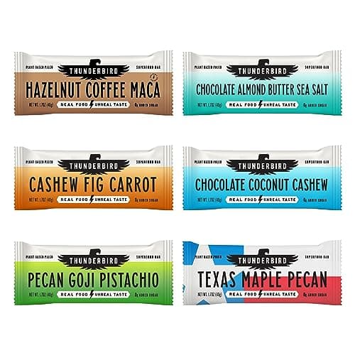 Thunderbird Real Food Energy Bars, Bar Cashew Fig Carrot, 1.7 Ounce, Fruit & Nut Nutrition Bars - No Added Sugar, Grain and Gluten Free, Non-GMO, 12 Pack