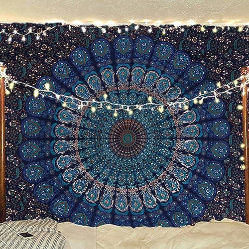 Bless International Indian hippie Bohemian Psychedelic Golden Blue ...