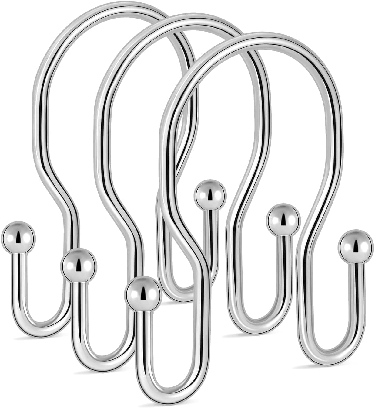 mDesign Metal Double Shower Curtain Hooks