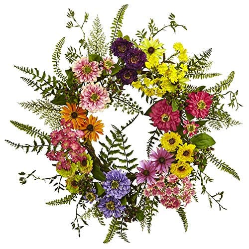 Nearly Natural 24-Inch Tropical Flower Artificial Wreath