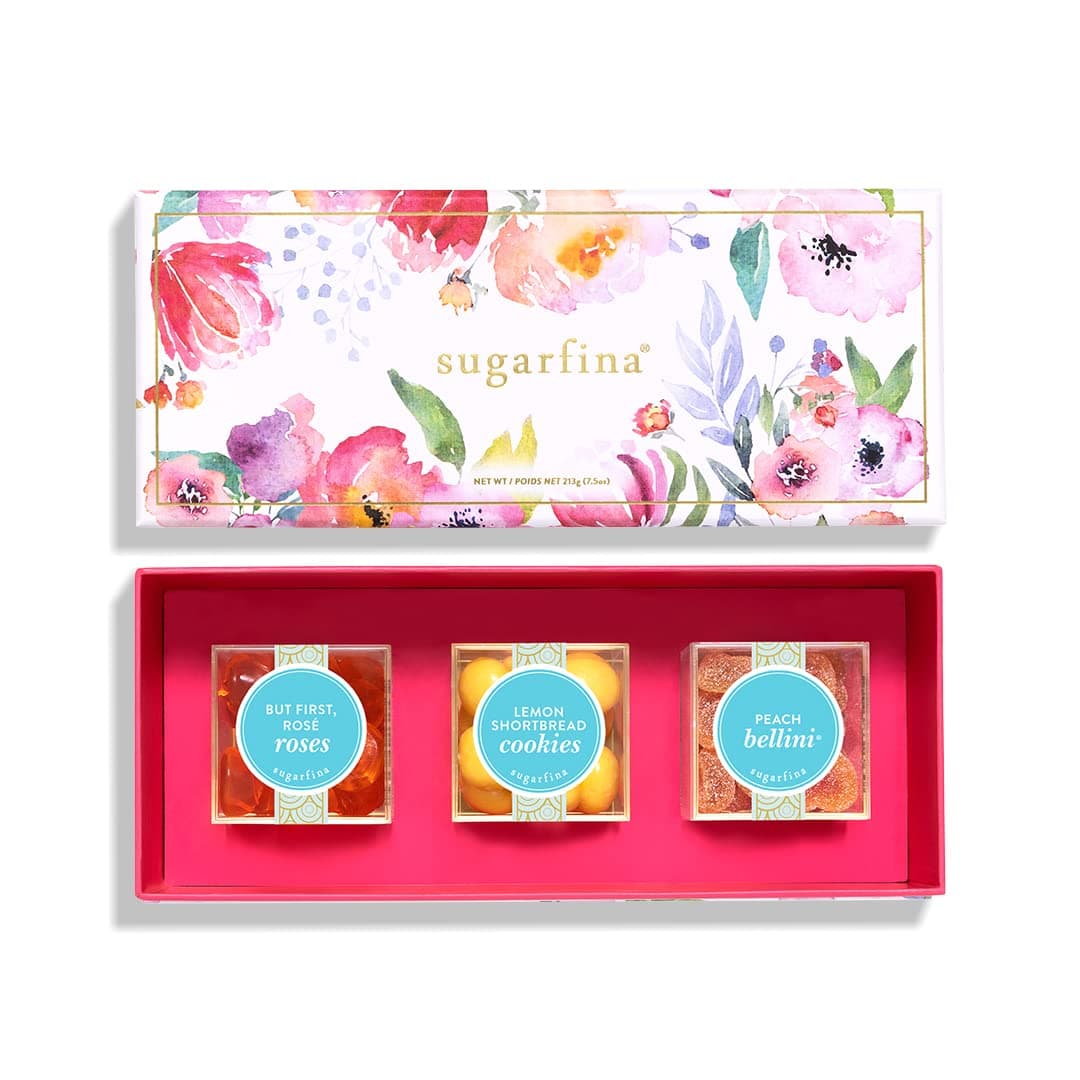 Amazon.com: Sugarfina Watercolor 3 Piece Candy Bento Box With Peach ...