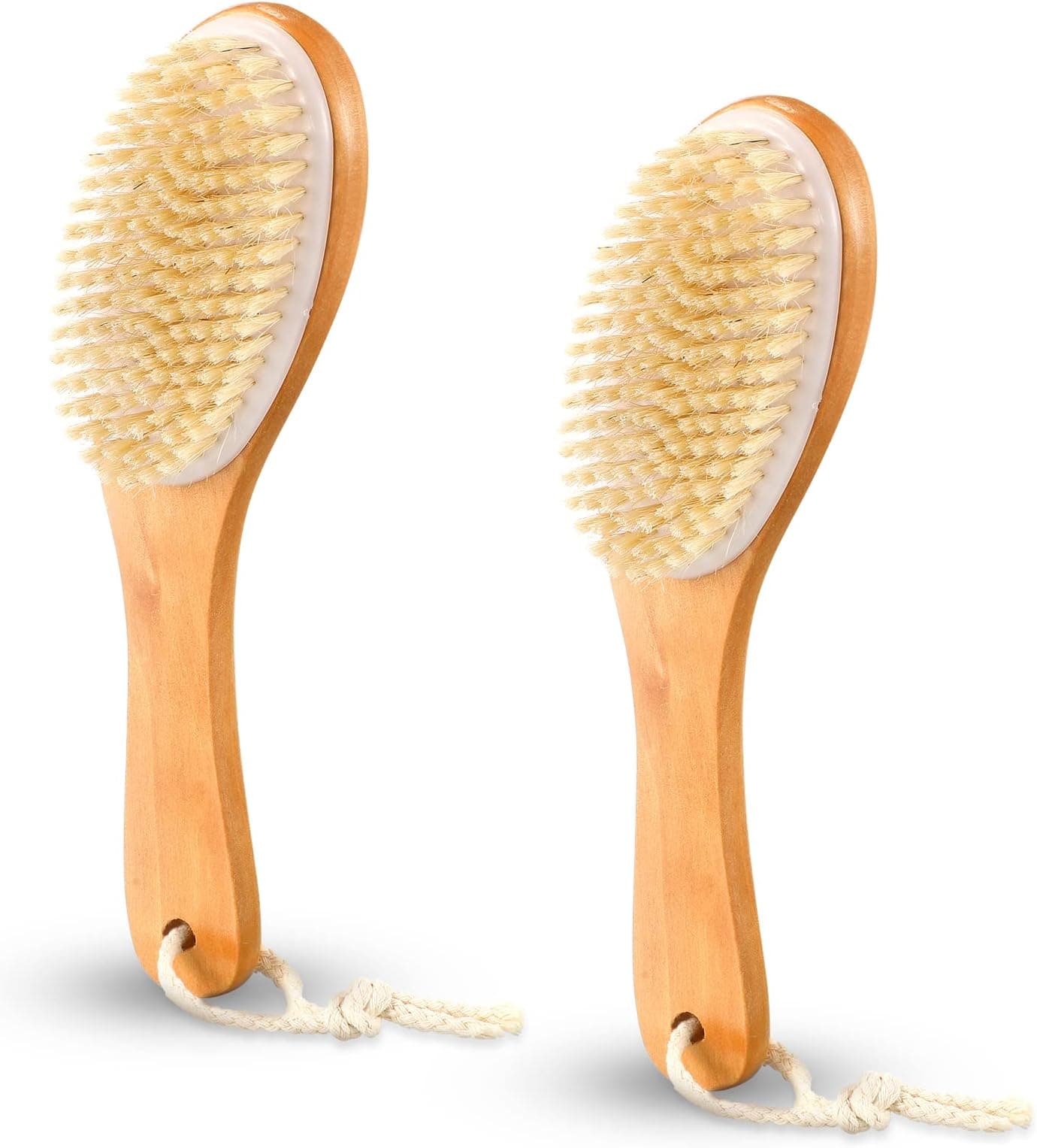 Amazon.com : Gerrii 2 Pcs Dry Brushing Body Brush Natural Boar Bristle ...