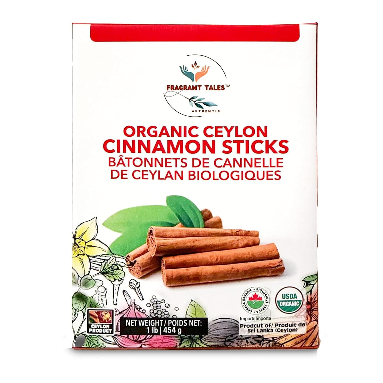 Amazon.com : Premium Organic Ceylon Cinnamon Sticks - 1 LB (454g), True ...