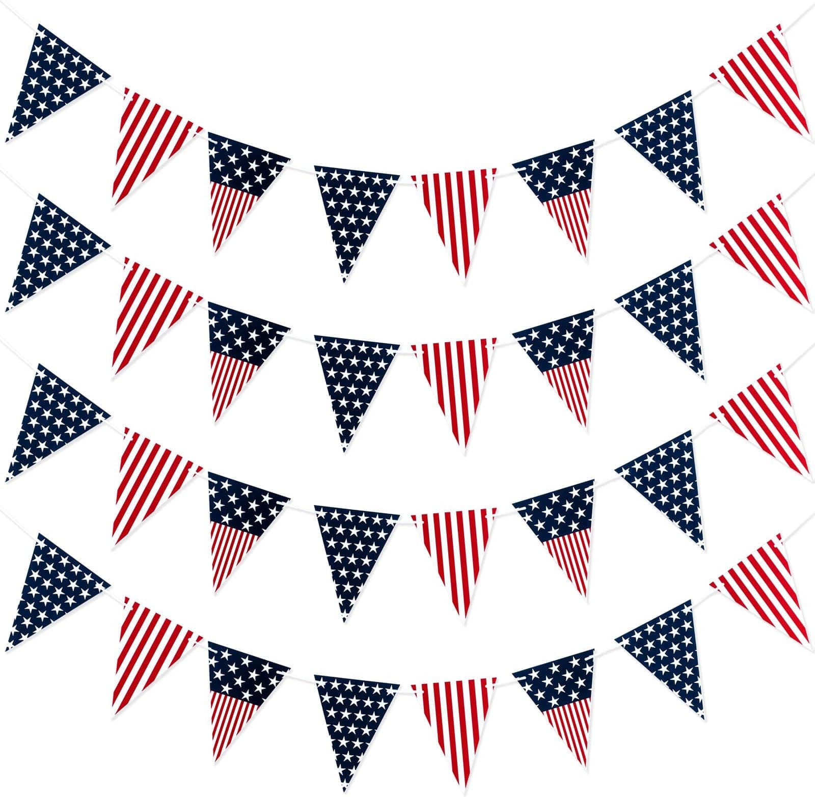 Amazon.com: Amscan Stars & Stripes Fourth of July Party Burlap Pennant ...