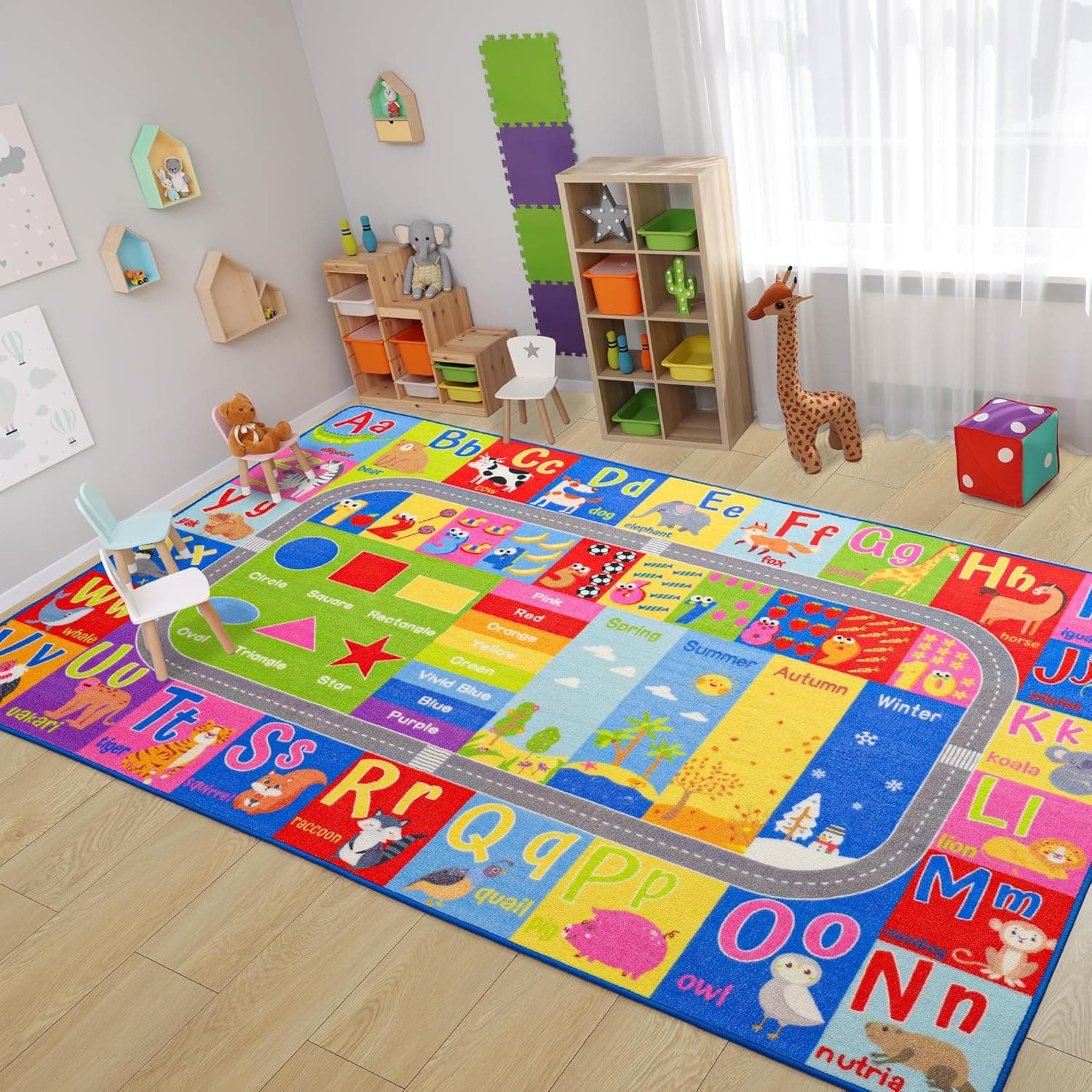 Kids Rugs for Playroom, ABC Alphabet Numbers Classroom Rug, 5x7 Feet ...