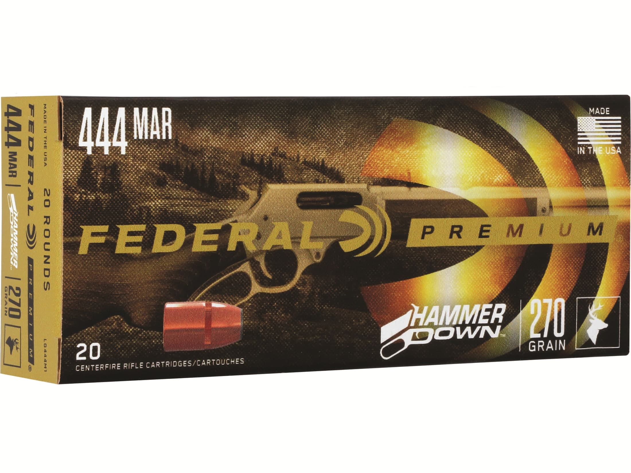 Federal Premium HammerDown 444 Marlin Ammo 270 Grain Bonded Jacketed