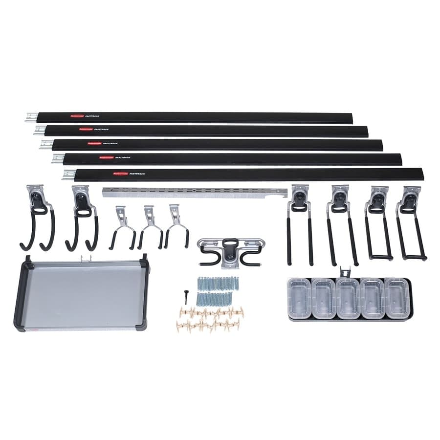 Rubbermaid Fasttrack Garage 18-Piece Black/Silver Steel Storage Rail ...