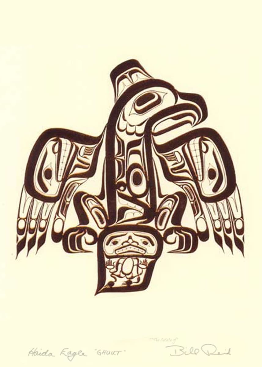 Totem de l aigle Haida par la galerie Bill Reid