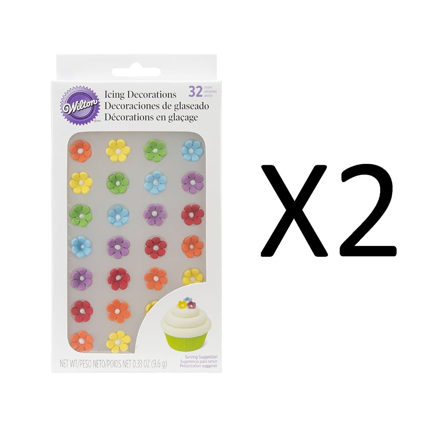 Wilton Royal Flower Icing Decoration 1/2" Mini Daisies Candies 32 Count ...