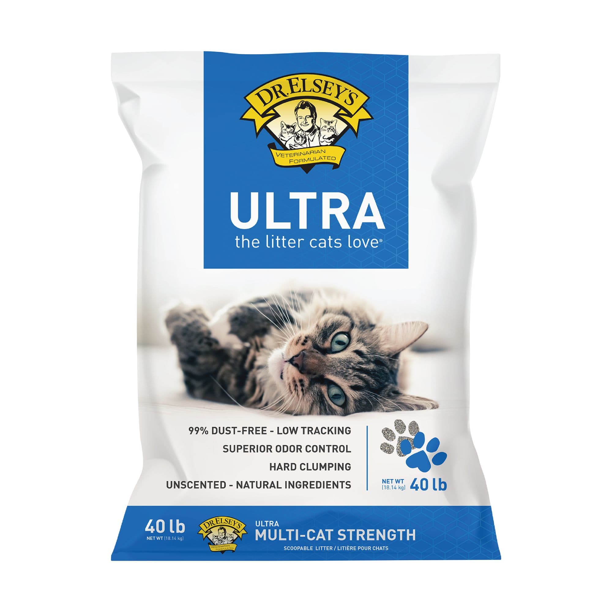 Litière agglomérante en argile sans parfum Precious Cat Ultra du Dr. Elsey (40 lb)