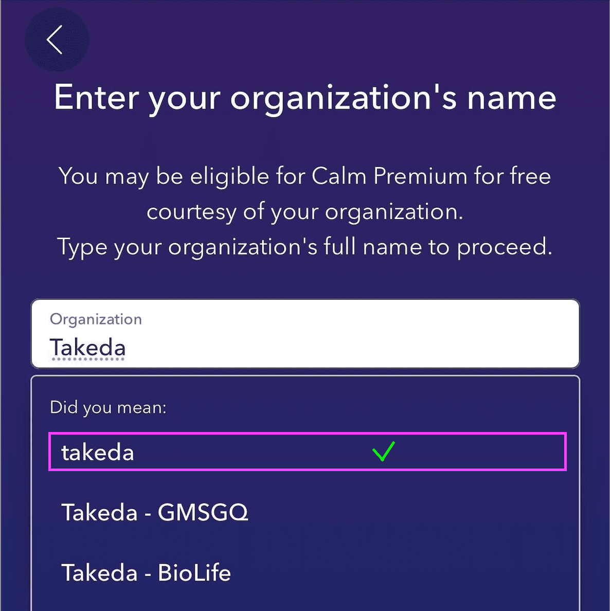 Calm for Takeda Employees – Calm Help Center