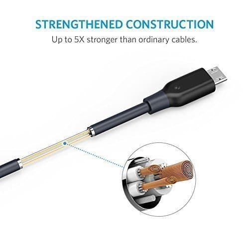 Anker PowerLine 6ft Micro USB Cable - Black - tabal.ng : tabal.ng