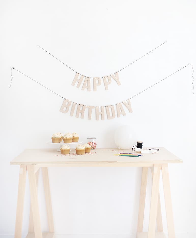 DIY Wood Letter Birthday Garland - The Merrythought