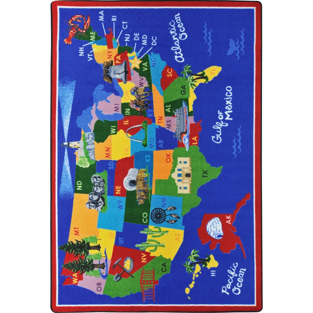 America The Beautiful Rug | Map Rug | Kids Rugs | Value Carpet