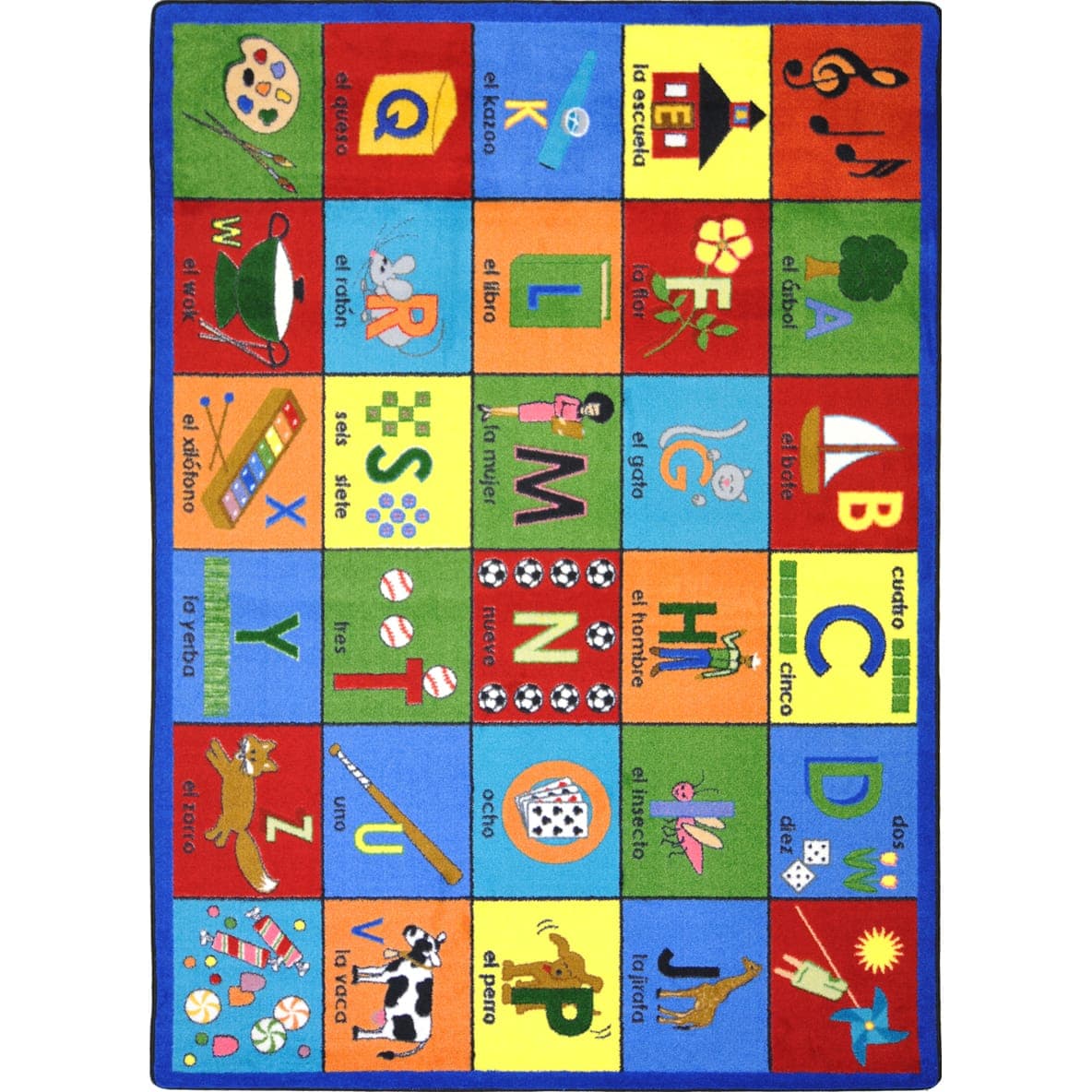 Bilingual Phonics Rug | Alphabet Nursery Rug | Kids Rugs | Value Carpet