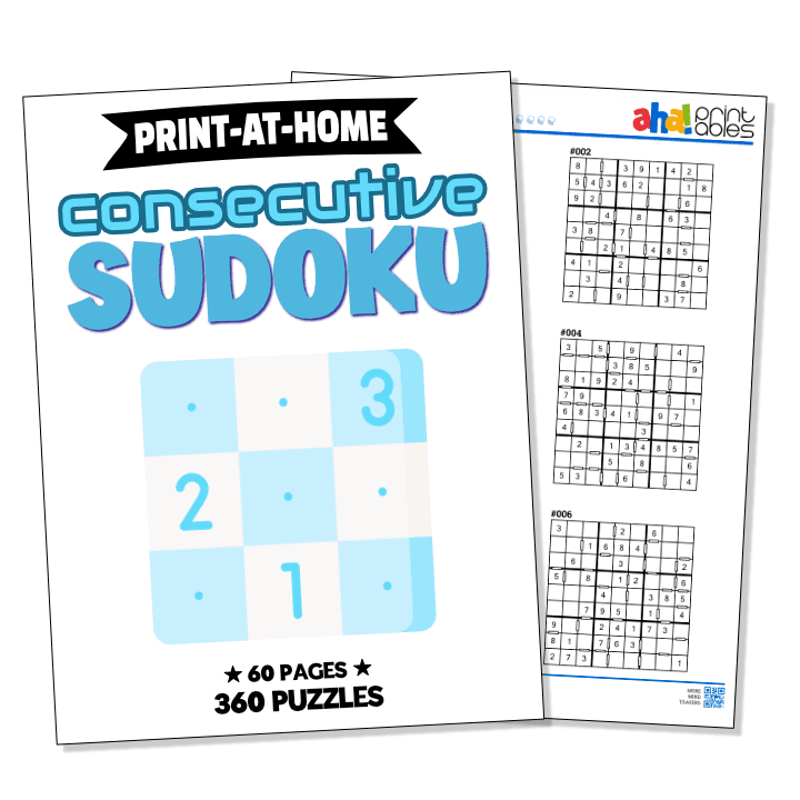 Consecutive Sudoku – Aha! Printables