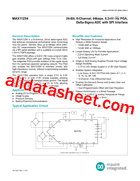 MAX11254 Datasheet(PDF) - Maxim Integrated Products