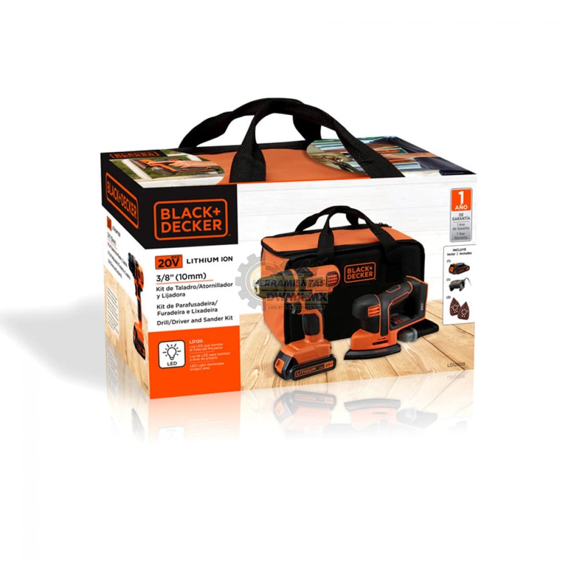 Kit de taladro atornillador inalámbrico BLACK+DECKER 20V MAX POWERCONNECT (100 piezas)